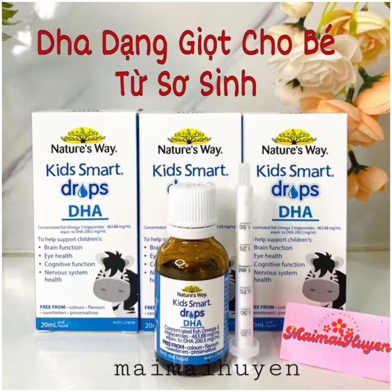 (CÓ BILL)  DHA drops kids Smart Natureway cho bé
