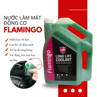 Nước làm mát động cơ ô tô FLAMINGO màu đỏ và màu xanh dung tích 5l