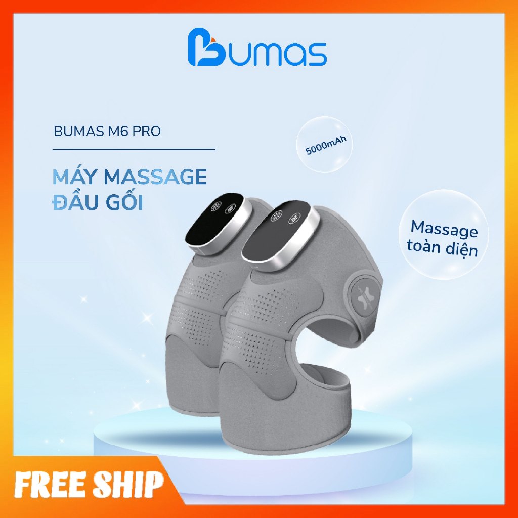 Máy Massage Đầu Gối BUMAS M6 PRO, massage toàn diện 4 điểm, làm ấm kích thích lưu thông tuần hoàn