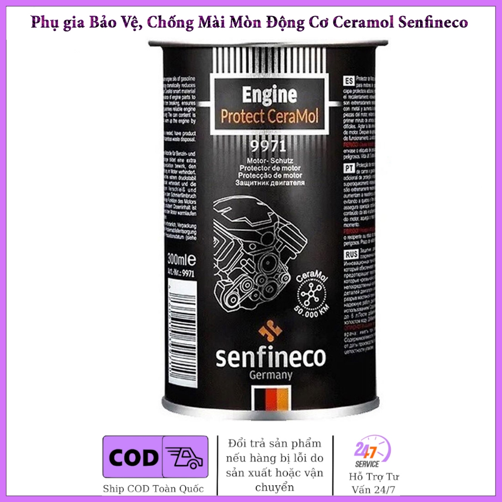 Phụ gia Bảo Vệ, Chống Mài Mòn Động Cơ Ceramol Senfineco Engine. Protector Ceramol 9971 - 300ml