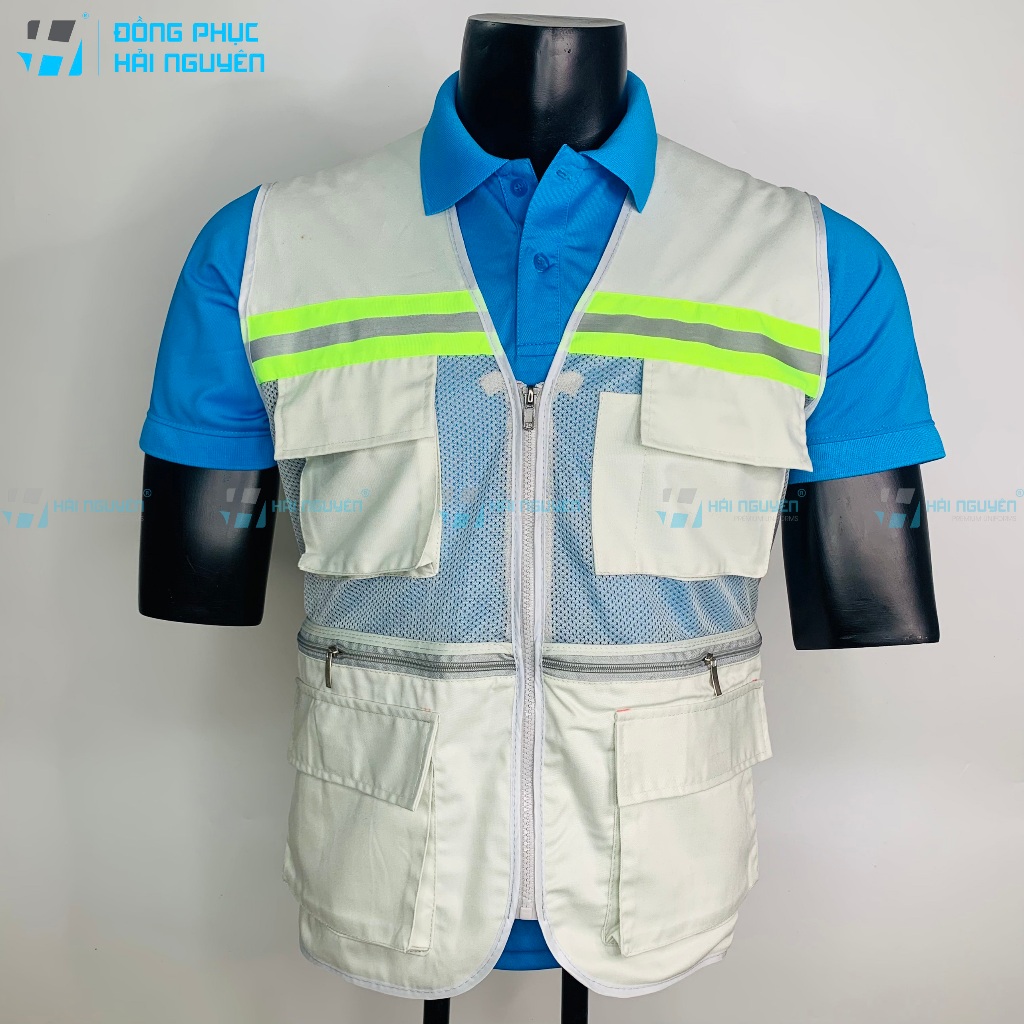 Áo gile kỹ sư phản quang bảo hộ lao động công trình