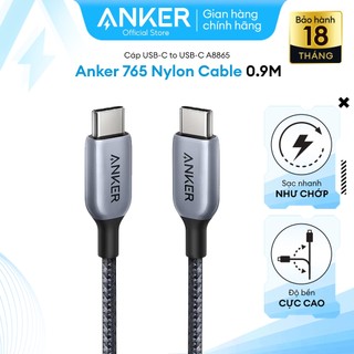 Cáp Sạc Anker 765 Nylon Cable USB-C to USB-C Công Suất 140W Dài 0.9m - A8865