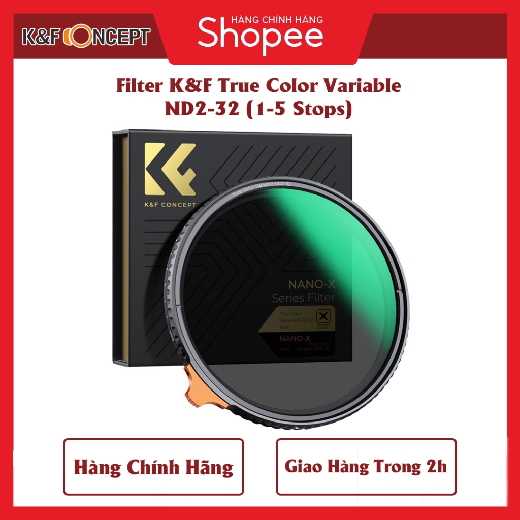 Kính Lọc Filter K&F True Color Variable ND2-32 (1-5 Stops)