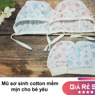 Combo 10 mũ sơ sinh cotton mềm mịn