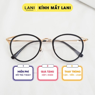 Gọng kính cận kim loại dáng bầu mắt mèo LANI 90029 - Lắp mắt cận theo yêu cầu