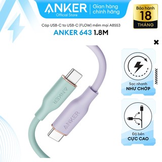  Cáp Sạc ANKER Powerline III Flow USB-C To USB-C - Dài 1.8M - A8553