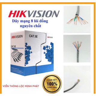 {CHÍNH HÃNG} Dây Cáp Mạng HIKVISION CAT 5 5E DS-1LN5E-E/E Đồng Nguyên Chất Dùng Thi Công Công Trình Camera IP