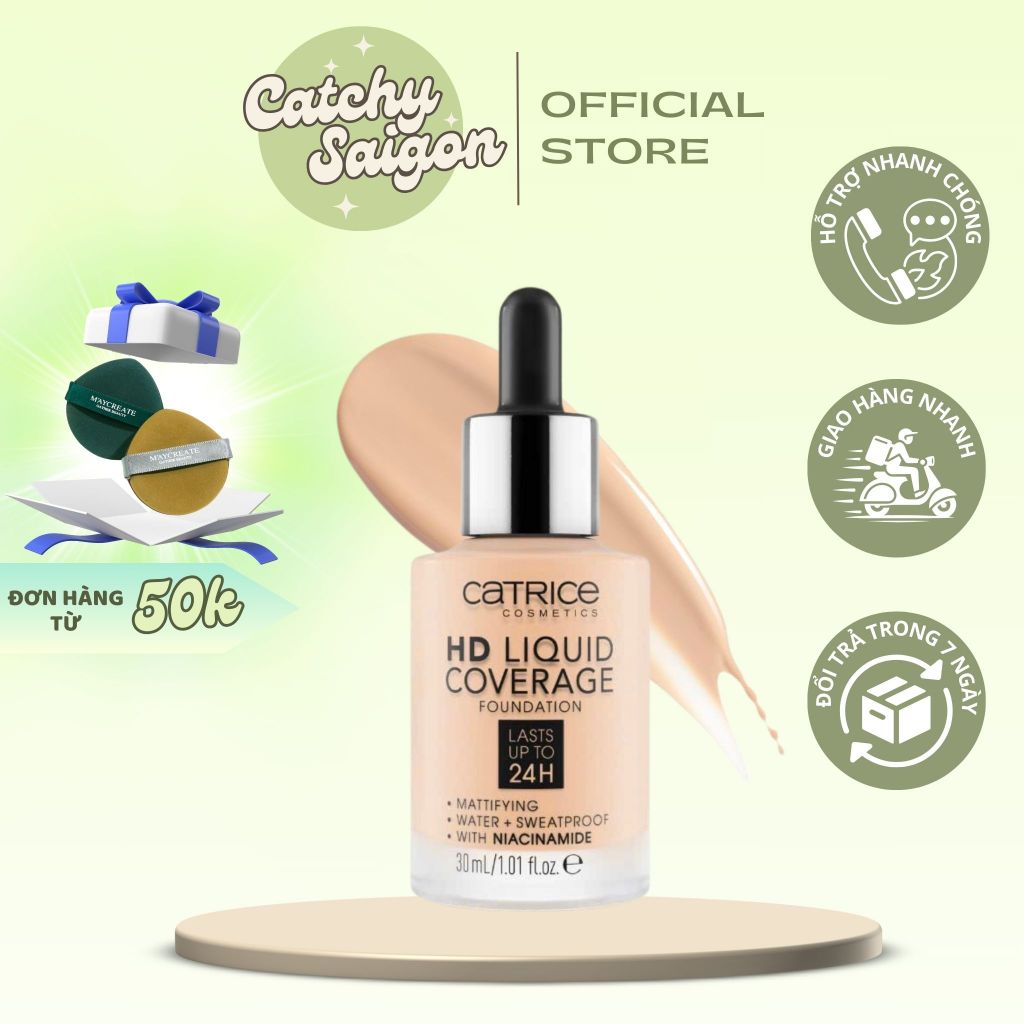 [CATRICE] Kem Nền CATRICE Dạng Lỏng Kiềm Dầu HD Liquid Coverage Foundation