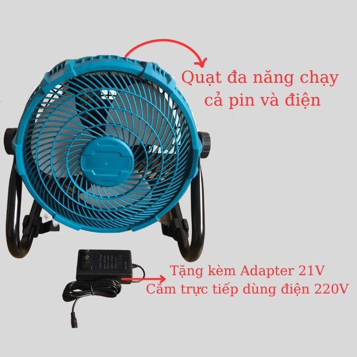 Xả kho Quạt tích điện chân quỳ pin sạc 6ah-18v có thể dùng chung pin với máy khoan makita - Quạt chạ