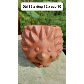 [Mẫu mới]Chậu thú đất nung - chậu nhím nhỏ