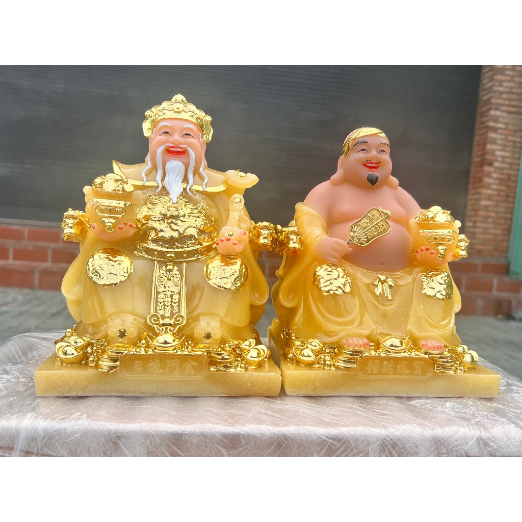 [8inch]Tượng Thần Tài Thổ Địa Đá Nhập Khẩu Cao Cấp 8inch – màu vàng