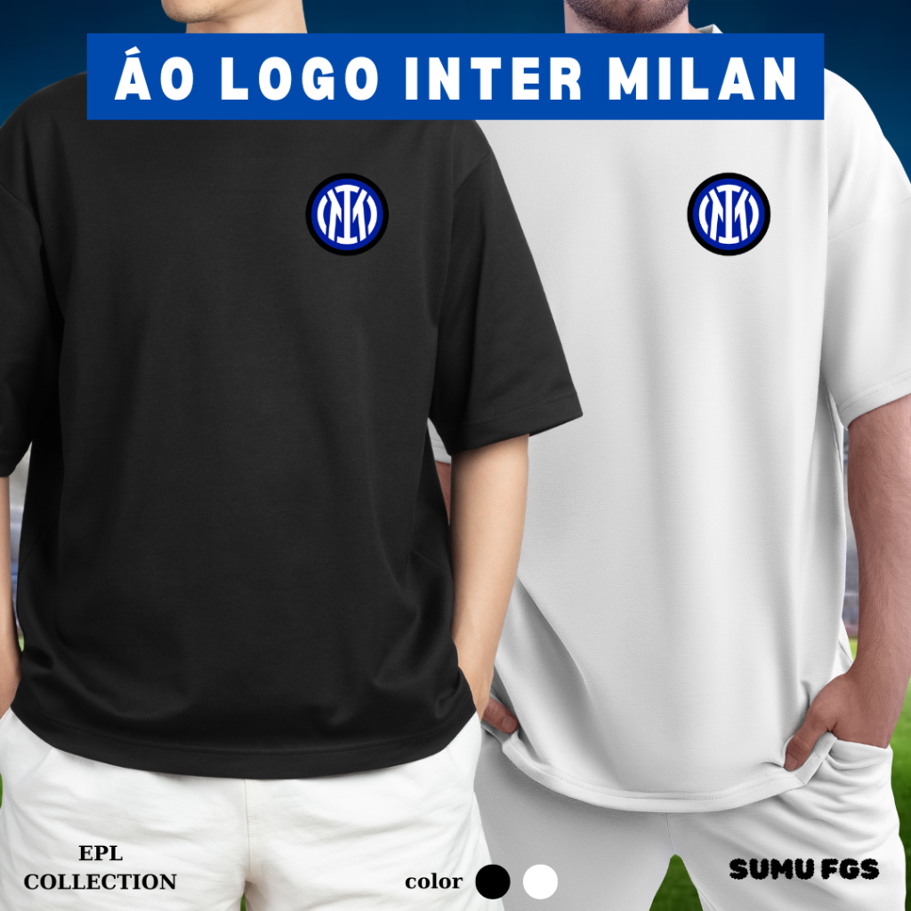 Áo Thun Logo Inter Milan - Áo Phông Trơn In Hình Logo Đội Bóng Ngắn Tay