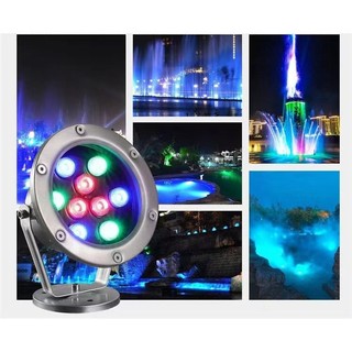 Đèn LED âm nước đế hắt đổi màu 9W 24V
