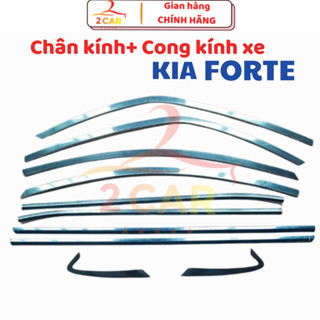 Nẹp viền chân kính, viền cong kính xe Kia Forte đời 2008- 2013 - Bản sedan- Hàng inox cao cấp