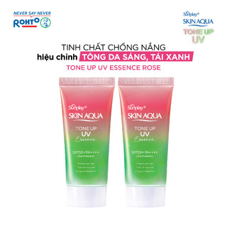   VB  Combo 2 Kem chống nắng nâng tông da trắng tái xanh Sunplay Skin Aqua Tone Up UV Essence Rose SPF 50+PA++++50g 