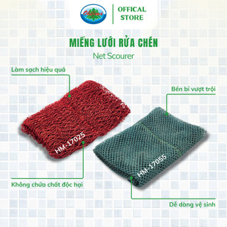 Miếng Lưới Rửa Chén Đa Năng Ohiama Net Scourer Chính Hãng, Chuyên Dụng Cho Nhà Hàng Quán Ăn, Tết