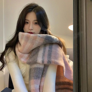  Khăn quàng cổ len lông mịn kiểu dáng SỌC NGANG TRENDY cá tính khăn choàng đôi ấm chất liệu dày dặn vibe Hàn Quốc 