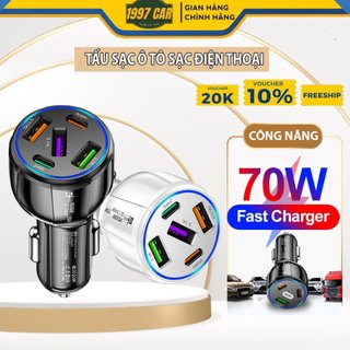 Tẩu Sạc Nhanh Ô Tô 90W 3 IN 1 VERSION 9 USB QC3.0 + 2 PD