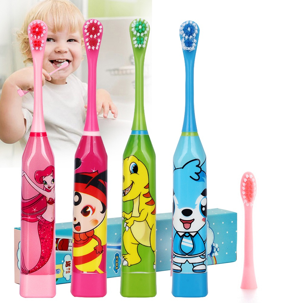 Bàn chải răng tự động cao cấp cho bé,bàn chải pin (kèm đầu thay)