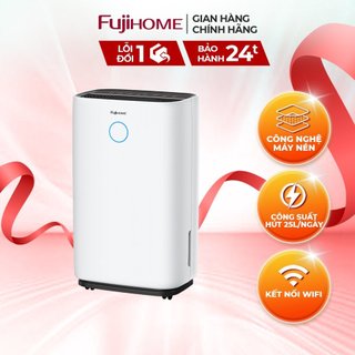  Máy hút ẩm lọc không khí FUJIHOME DH25W-HEPA công nghệ block 25l  ngày kết nối wifi lọc bụi mịn 