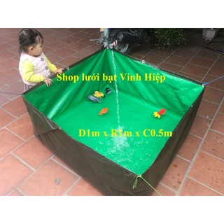 Bạt bộ đội mini -Bể bạt mini -2x1x0.5+2x2x0.5+3x2x0.5.. Bể bạc, bể bạt nuôi Ốc, Ếch, Lươn, Cá