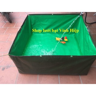 Bể bạt - Bể bạc nuôi Ốc, Ếch Cá, Lươn, Rắn - Bạt xanh bộ đội 1x1x0.5