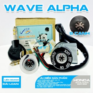 Ổ khóa 8 cạnh xe Wave Alpha dắt 2 dây