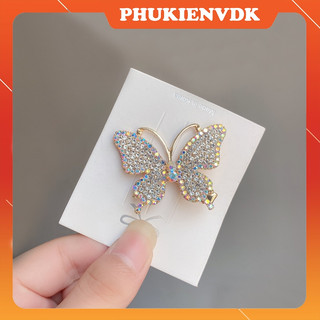 Kẹp tóc mỏ vịt hình bướm hoa đính đá lấp lánh MS406