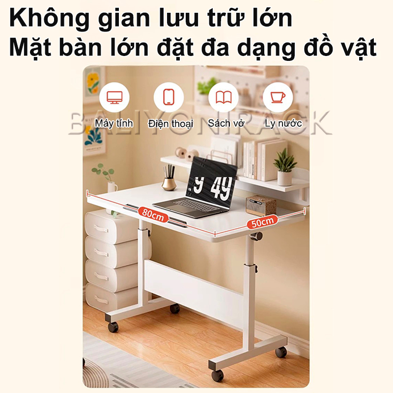 Bali Bàn Học Tập Xếp Gọn Vững Chắc 60x40x65-87cm Có Thể Di Chuyển Và Gấp Lại Không Tốn Không Gian | BigBuy360 - bigbuy360.vn