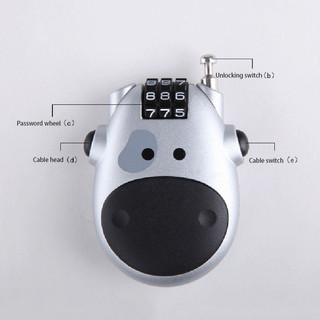 Khóa dây mật khẩu 3 số không cần chìa - khóa số dây đa năng có thể thu vào được bảo vệ xe , mũ bảo hiểm , balo