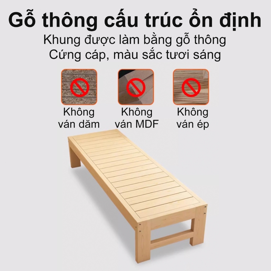 Giường Nối Bằng Gỗ Rắn Nhập Khẩu Mở Rộng Diện Tích Giường Khả Năng Chịu Tải Mạnh Chắc Chắn Và Bền Giường Ghép Cho Trẻ Em | BigBuy360 - bigbuy360.vn