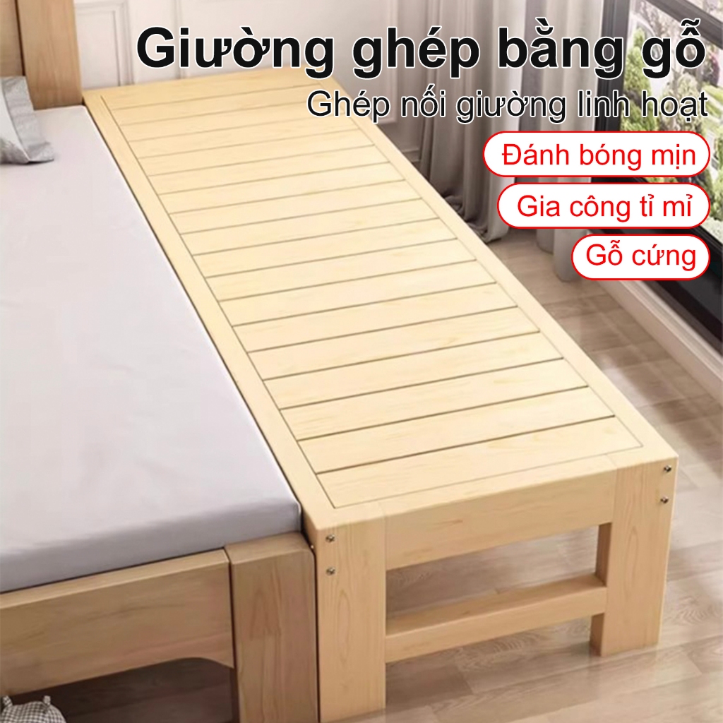 Giường Nối Bằng Gỗ Rắn Nhập Khẩu Mở Rộng Diện Tích Giường Khả Năng Chịu Tải Mạnh Chắc Chắn Và Bền Giường Ghép Cho Trẻ Em | BigBuy360 - bigbuy360.vn