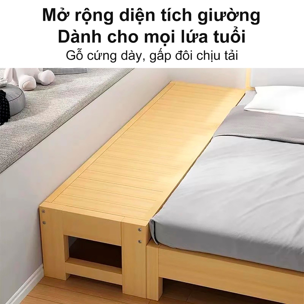 Giường Nối Bằng Gỗ Rắn Nhập Khẩu Mở Rộng Diện Tích Giường Khả Năng Chịu Tải Mạnh Chắc Chắn Và Bền Giường Ghép Cho Trẻ Em | BigBuy360 - bigbuy360.vn