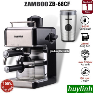 Combo Máy pha cafe Zamboo ZB-68CF + Máy xay cà phê Zamboo ZB-100GR