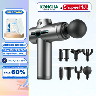 Máy Massage Cầm Tay KONOHA ES133 Sạc Pin 8 Đầu Chuyên Dụng 32 Chế Độ Lực Khác Nhau Pin 2500Mah Màn Hình LCD Cảm Ứng
