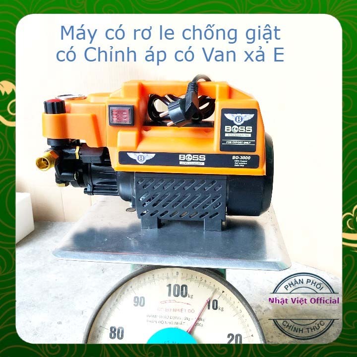 Máy rửa xe mini áp lực cao BOSS 3500W  có CHỈNH ÁP lực cho gia đình 2026 máy xịt rửa vòi dài dây 15M
