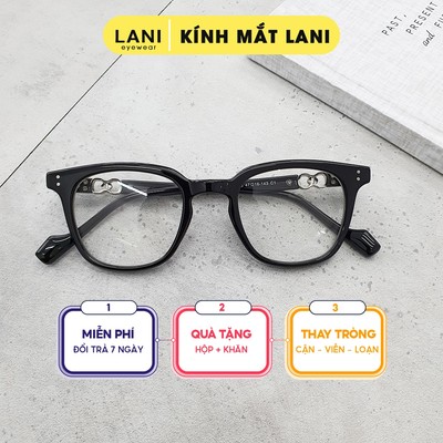 Gọng kính cận nhựa cao cấp dáng vuông nam nữ LANI 9018 GM jennie - Lắp mắt cận theo yêu cầu