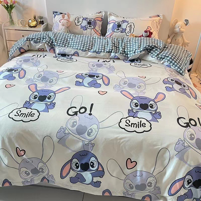 Bộ chăn ga gối Cotton Poly gấu tím