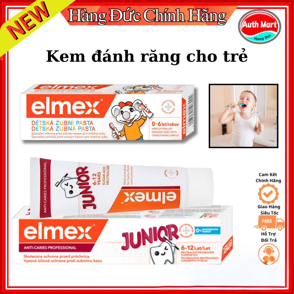 Kem đánh răng Elmex trẻ em 75ml Đức