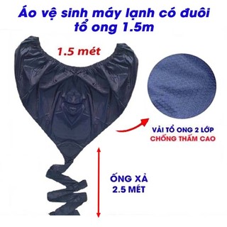 Túi vệ sinh máy lạnh treo tường tổ ong cao cấp, đuôi 2.5m chống thấm, Túi Bạt trùm rửa máy lạnh, Áo vệ sinh điều hòa