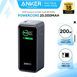 Sạc dự phòng Anker Prime Công Suất 200W Dung Lượng 20.000mah 3 Cổng 2 USB-C & 1 USB - A1336