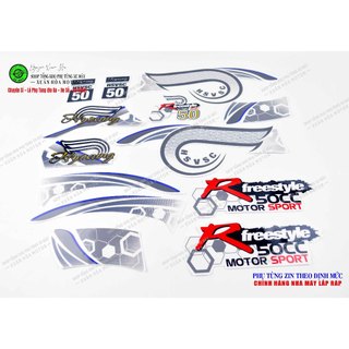 Bộ tem Cub 81-50cc/ Cub đèn tròn (Chất liệu Decan, dán tuỳ ý thích cho mọi mẫu Cub 50cc)