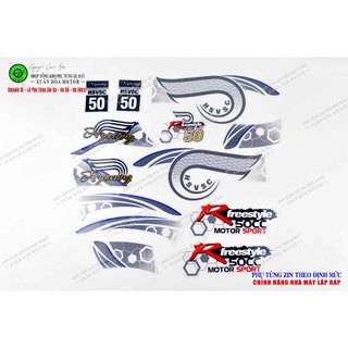 Bộ tem Cub 81-50cc/ Cub đèn tròn (Chất liệu Decan, dán tuỳ ý thích cho mọi mẫu Cub 50cc)