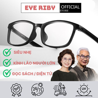 Kính lão viễn thị nam nữ đọc sách báo cho người lớn tuổi chống ánh sáng xanh mõi mắt siêu nhẹ kính mắt Riby H12