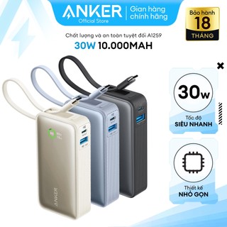 Pin Sạc Dự Phòng ANKER Nano Dung Lượng 10.000mAh Công Suất 30W 2 Cổng Ra - A1259 - Sạc Nhanh Cho iPhone 8 Trở Lên