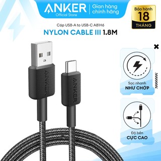  Cáp Sạc Anker Nylon Cable 322 USB to USB-C Dài 1.8M - A81H6