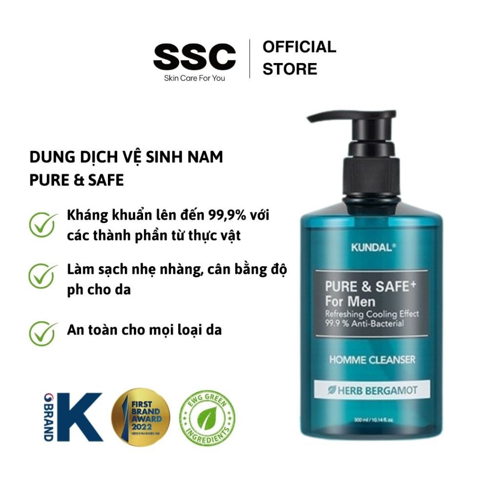 Dung dịch vệ sinh nam Kundal Pure & Safe 300ml