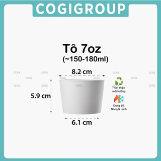 100 cốc giấy trắng đựng kem tô kem 7oz 210ml dùng 1 lần COGIGROUP | đựng vừa 1-2 viên kem