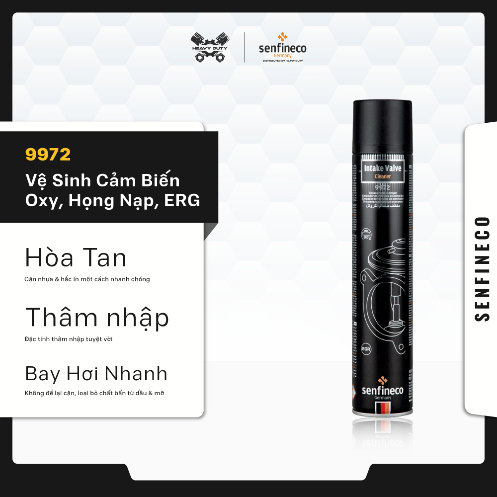 Chai Xịt Vệ Sinh Cảm Biến Oxy, Họng Nạp, ERG - Senfineco Intake Valve Cleaner 9972 [400ML]