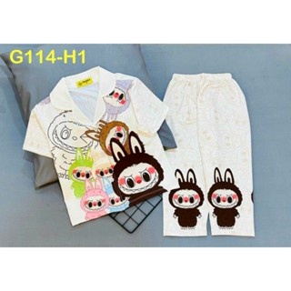 MÃ G114 SZ 20-42KG BỘ PIZAMA TAY NGẮN QUẦN DÀI THUN LẠNH 3D